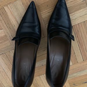 Black Leather Gucci Heels